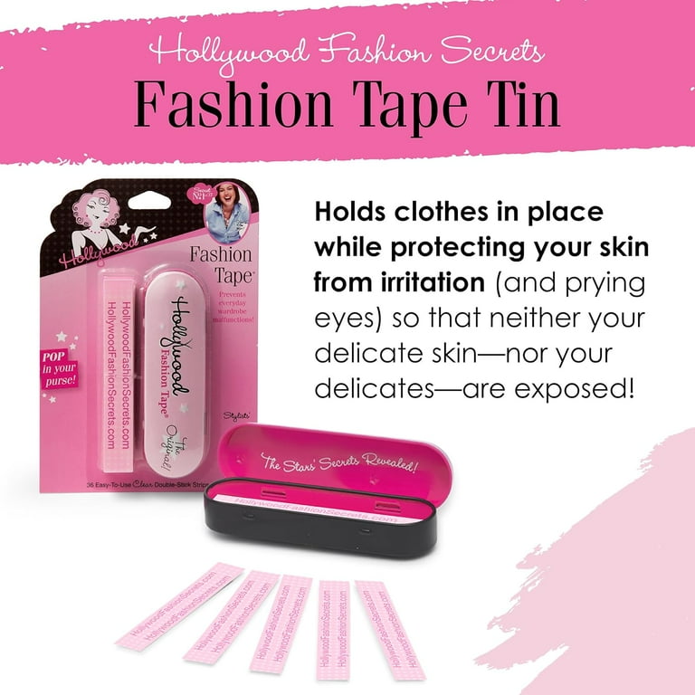 Hollywood Fashion Secrets Fashion Tape Strips, Double-Sided Body and Cloth  Tape, Clear, 36 Count