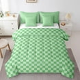 thumbnail image 2 of Erosebridal Green Checkered Bedding Sets King Size, Farmhouse Gingham Comforter Sets with Sheets, Vintage Room decor, 7pcs, 2 of 5