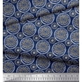 thumbnail image 3 of Soimoi Silk Fabric Floral Block Printed Fabric 1 Yard 42 Inch Wide, 3 of 3