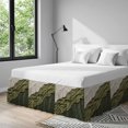 thumbnail image 6 of Olive Green Ombre Bed Skirt California King Size 16 Inch Drop, Beige Green Fabric Texture Gypsum Style Abstract Adjustable Elastic Dust Ruffles Bedskirt Wrap Around Pleated Mattress Frame Cover, 6 of 9