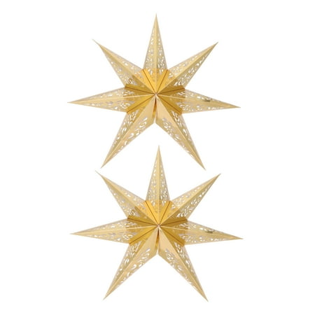 

2pcs Christmas Stars Decorated Lampshade Festive Decorated Lampshade Golden