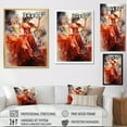 thumbnail image 4 of Designart "Fiesta Celebration Winab Coral and Beige Mexico" Portrait Floater Framed Wall Art Living Room, 4 of 7
