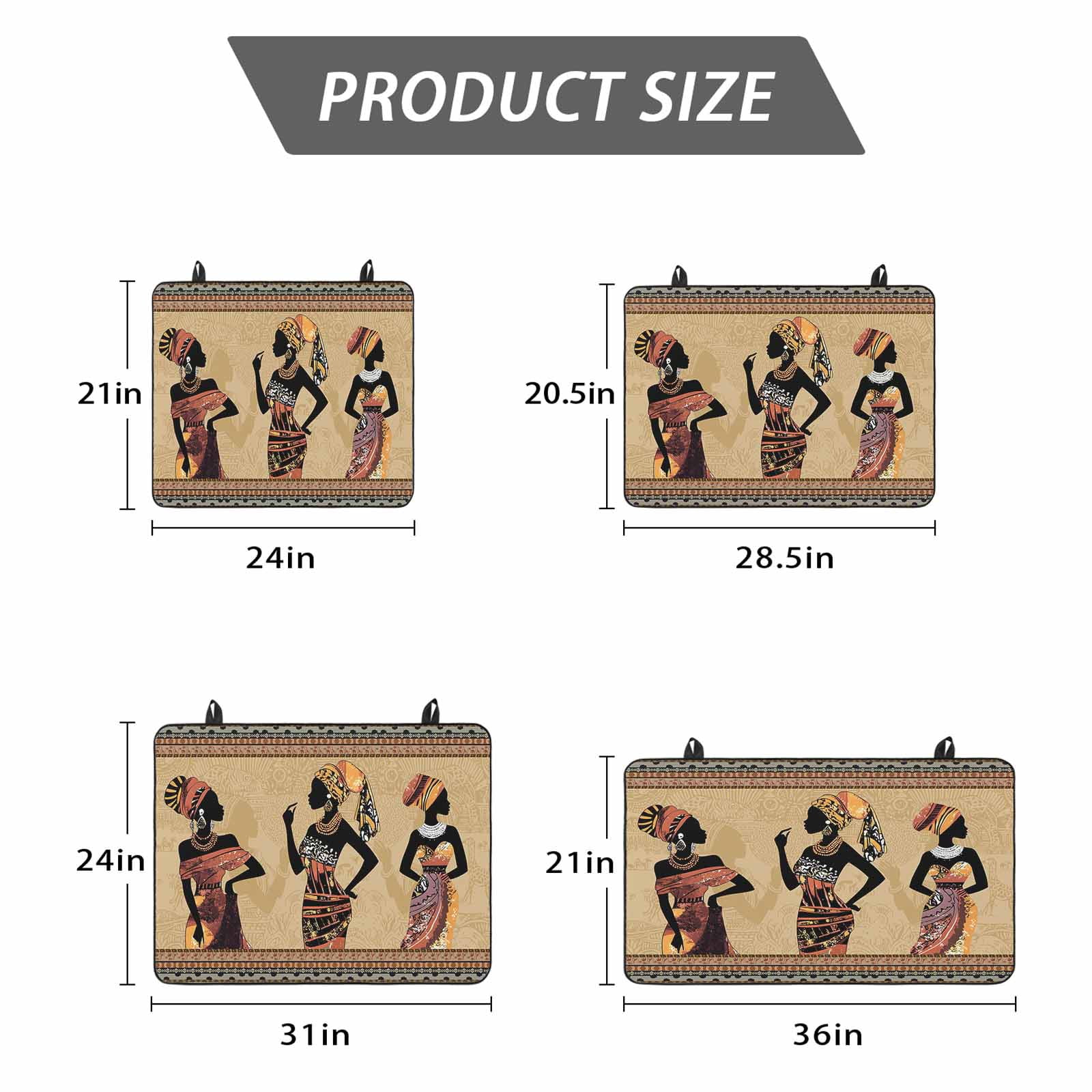 African Black Women Stove Top Cover for Electric Stove, Heat-proof & Non Slip Glass Top Stove Cover Protector, Boho Ethnic Tribe Vintage Brown Kitchen Flat Cooktop Rubber Mat 24x21 Inches