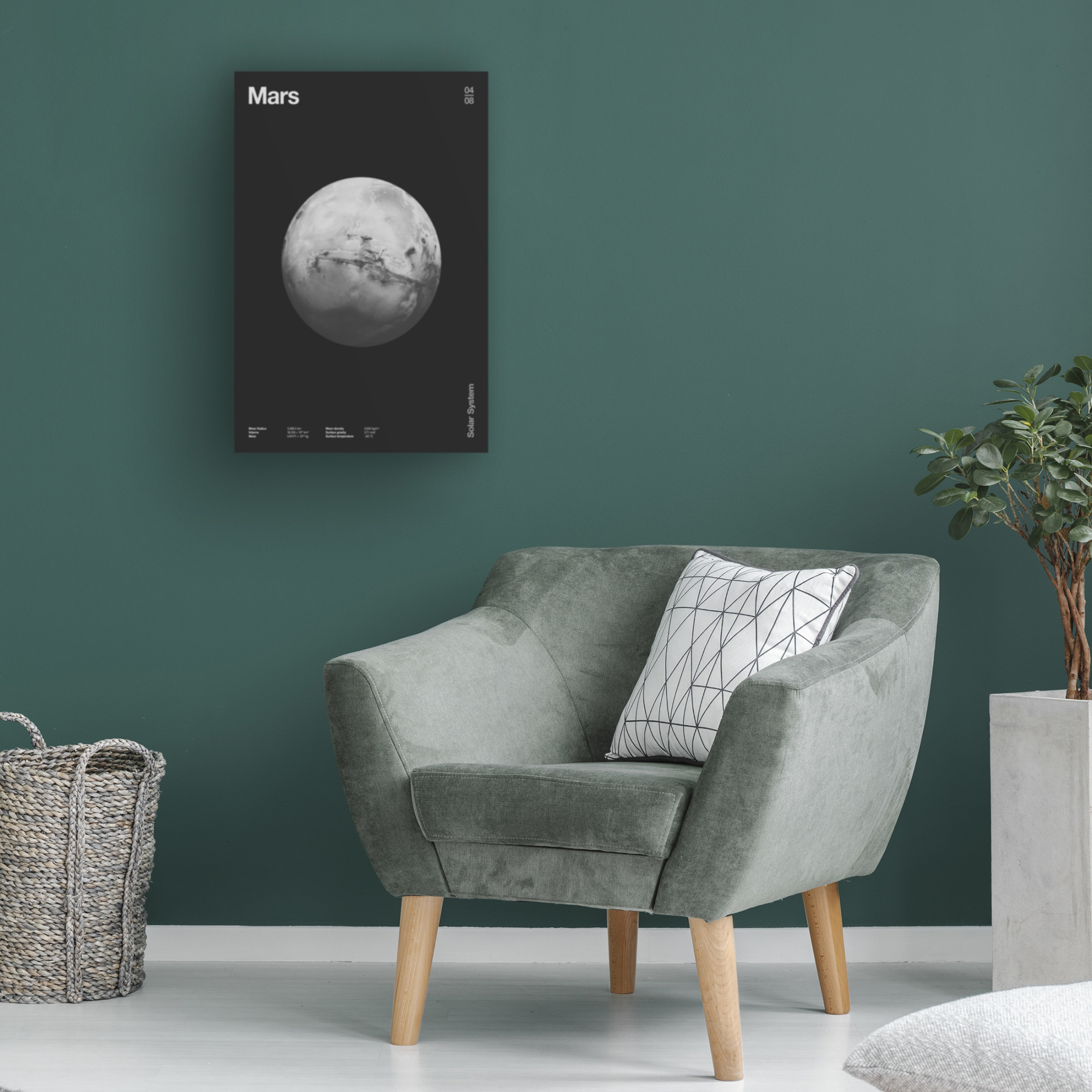 Trademark Fine Art Florent Bodart  Solar System Mars Canvas Wall Art
