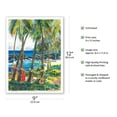 thumbnail image 2 of Peaceful Bay - Hawaiian Surfer’s Beach Party - From an Original Hawaii Watercolor Painting by Peggy Chun - Master Art Print (Unframed) 9in x 12in, 2 of 4
