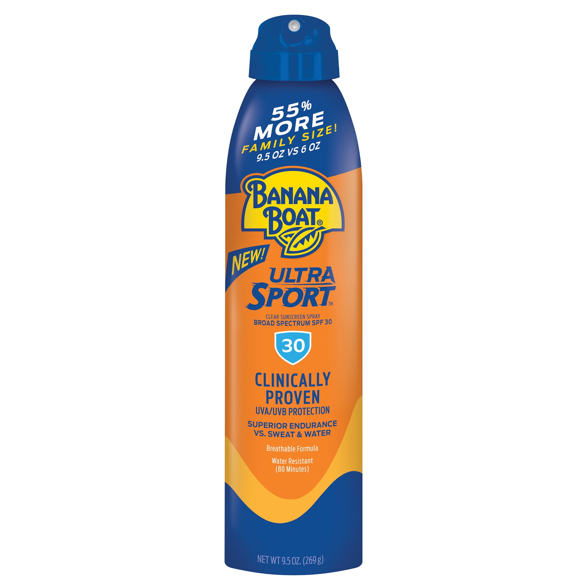 Banana Boat Ultra Sport Clear Sunscreen Spray SPF 30, 9.5 Oz Family