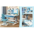 thumbnail image 5 of Happydeer Height Adjustable Desk and Chair Set with Storage Drawer, Study Desk with Book Stand and Ergonomic Design (Blue), 5 of 8