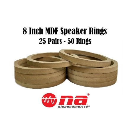 - 8 Inch MDF Speaker Rings 50 PCS-25 Pairs Mounting Spacer for Fiberglass Install