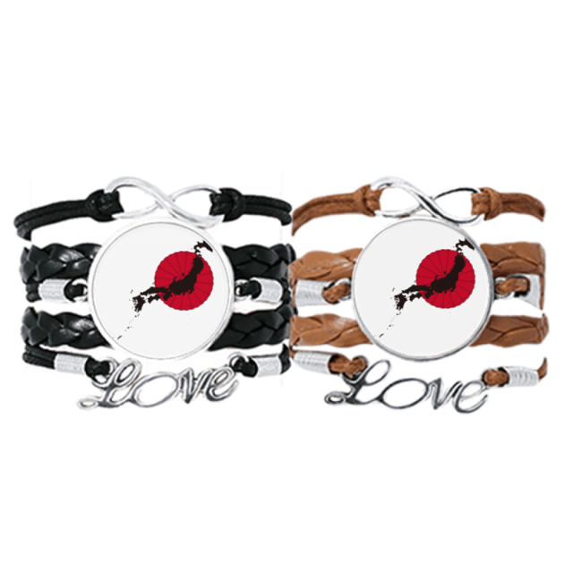 Japanese Emblem mapa patrón Pulsera pareja de cuerdas de cuero Unbranded M