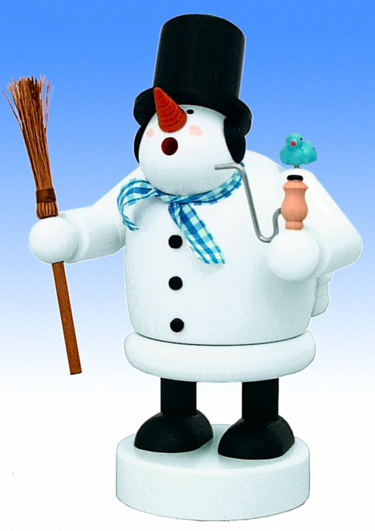KWO Chubby Snowman German Christmas Incense Smoker Handcrafted in Germany New
