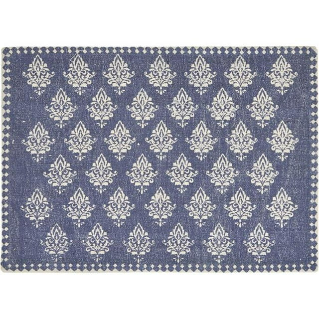 LR Resources SPECI04712BLB1117 Fairytale Motif Bordered Place Mat, Blue & Cream