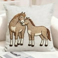 thumbnail image 1 of Funda de cojín bordada navideña con animales, funda de cojín de punto con caballos acogedores para sofá o sillón, funda de cojín rústica de caballos de granja, funda de cojín para mesilla de noche, s, 1 of 7