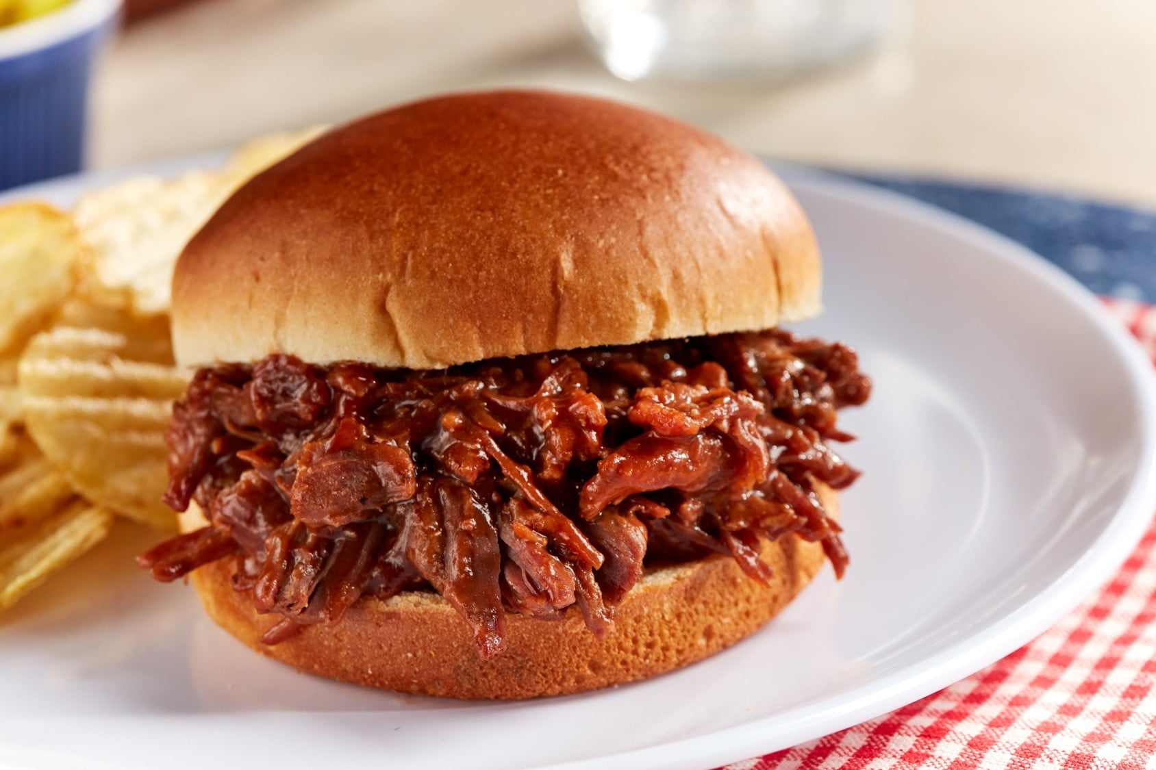 Hereford Fully Cooked Shredded Beef Brisket with BBQ, Shelf Stable Pouch, 6 oz (Case of 12)