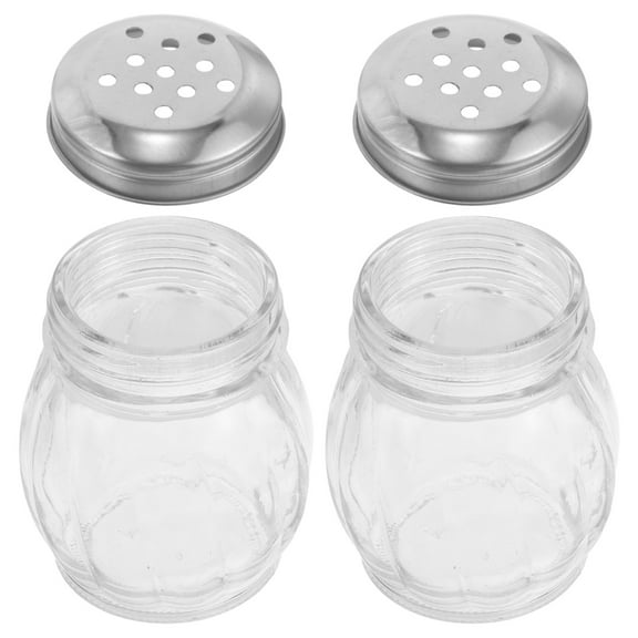 unbranded 2pcs Kitchen Glass Seasoning Shakers Spice Containers Pepper Shaker Kitchen Salt Shakers Spice Jars for Home and Restaurant