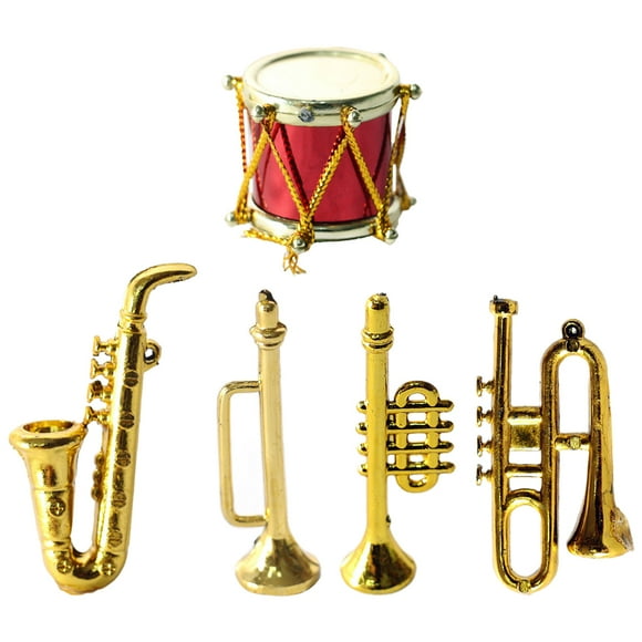 KAKOWELY 1 juego de mini instrumentos musicales de plástico, modelo de instrumento en miniatura de simulación.