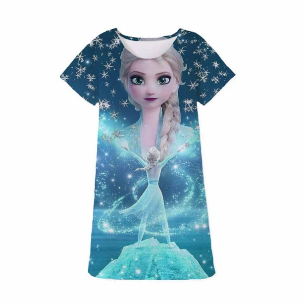 Frozen Anna princesa vestidos Snow Queen Girls Fancy Anna Elsa 3D disfraz cumpleaños fiesta Cosplay ropa Vestido Disney Princess5T Gao Jinjia LED