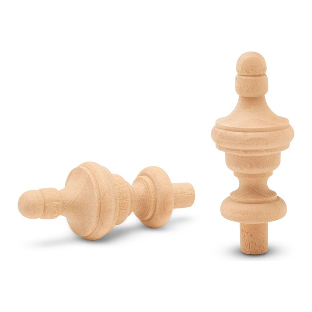 Small Wood Finials, 23/4 inch Wooden Finials for Crafting, DIY Décor