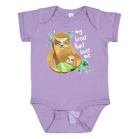 

Inktastic My Great Aunt Loves Me Cute Sloth and Baby Gift Baby Boy or Baby Girl Bodysuit