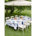 thumbnail image 3 of Outdoor Tablecloth with Umbrella Hole and Zipper, Christmas Tree Rectangle Table Cloth 60x84 Inch Waterproof Tablecloth, Xmas Blue Cartoon Tree Snowflakes Rustic Picnic Table Cover for Patio Camping, 3 of 7