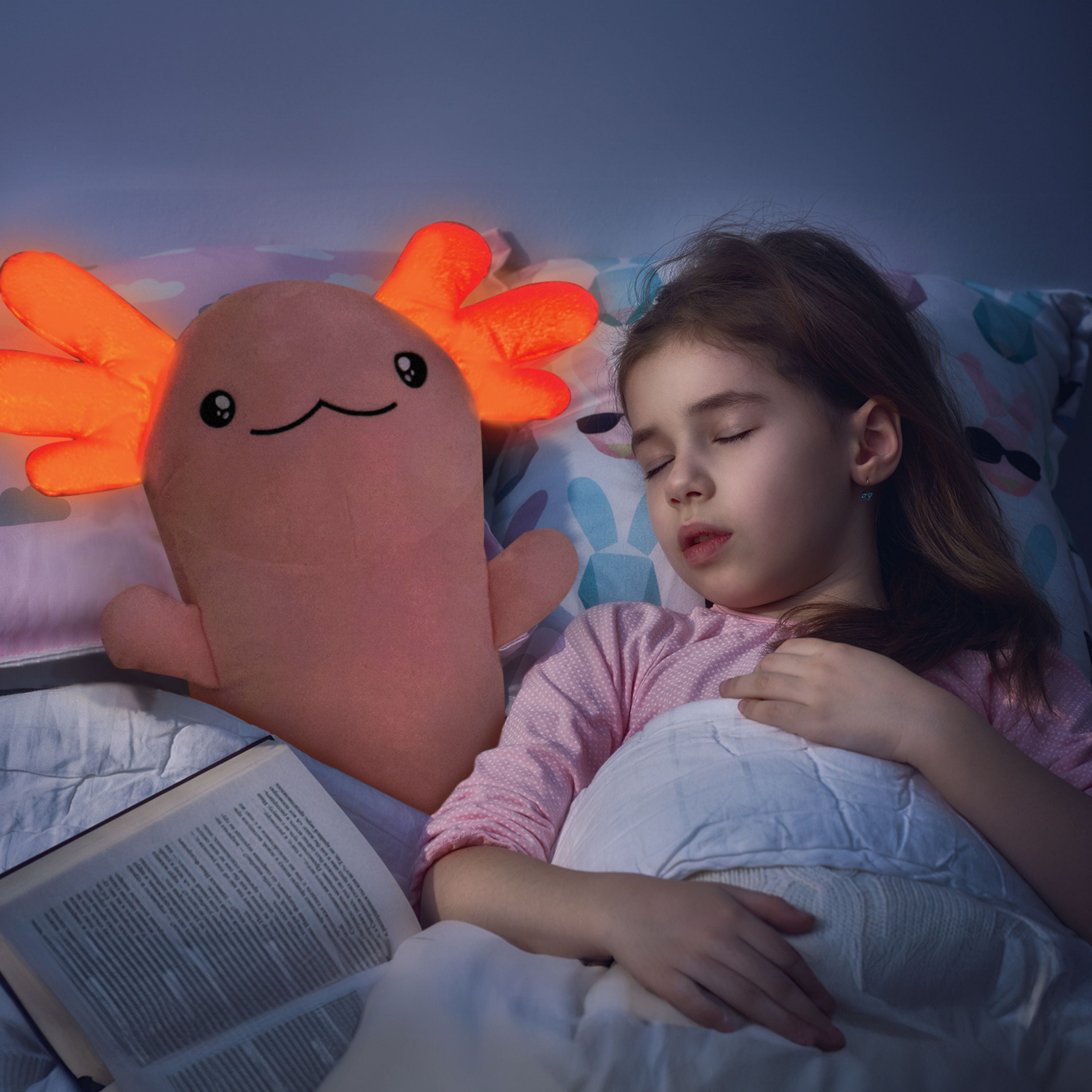 Tezituor 48" Axolotl Stuffed Animal Giant Stuffed Axolotl Glow in The Dark Plush Toy