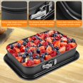 thumbnail image 2 of JUNWELL 9.5×11×3.2” Springform Pan(Square/Rectangle)Steel Springform Cheesecake Pan Non-stick Leakproof Square Cake Pan Bakeware Baking Pans Cheesecake Pan Cake Pan for Home Kitchen DIY, 2 of 9
