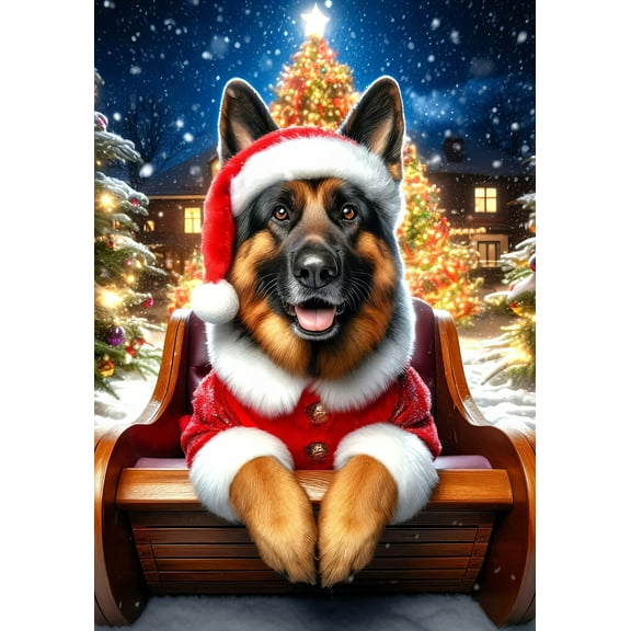 German Shepherd - Best of Breed DCR Christmas Garden Flag 12" x 17"