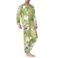 thumbnail image 2 of Salouo Gnome and Pineapple Print Button-Front Long Sleeve Pajama Set for Men, Soft 2Pjs Men's Long Sleeve Sleepwear-Medium, 2 of 7