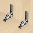 thumbnail image 5 of 90 Degree Folding Shelf Hinge Bracket, 4 Pack Hidden Table Holder Bracket, 5 of 6