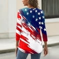 thumbnail image 5 of 250th Anniversary USA Shirts for Women 3/4 Sleeve T Shirts Loose USA Flag Print Pullover Independence Day Patriotic Tops 4th of July Celebration Party Round Neck Blouses Blue S, 5 of 5