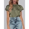thumbnail image 5 of Blusa de Mujer PRETTYGARDEN Satín con Volantes Manga Corta XXL, 5 of 5