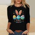 thumbnail image 2 of Camisetas Casuales de las Mujeres Impresas 3/4 Manga Cuello Redondo Blusa, Moda Ligera Superior para el Hogar Y el Uso Diario, Cómoda Imitación de la Tela Del Estante, 2 of 7