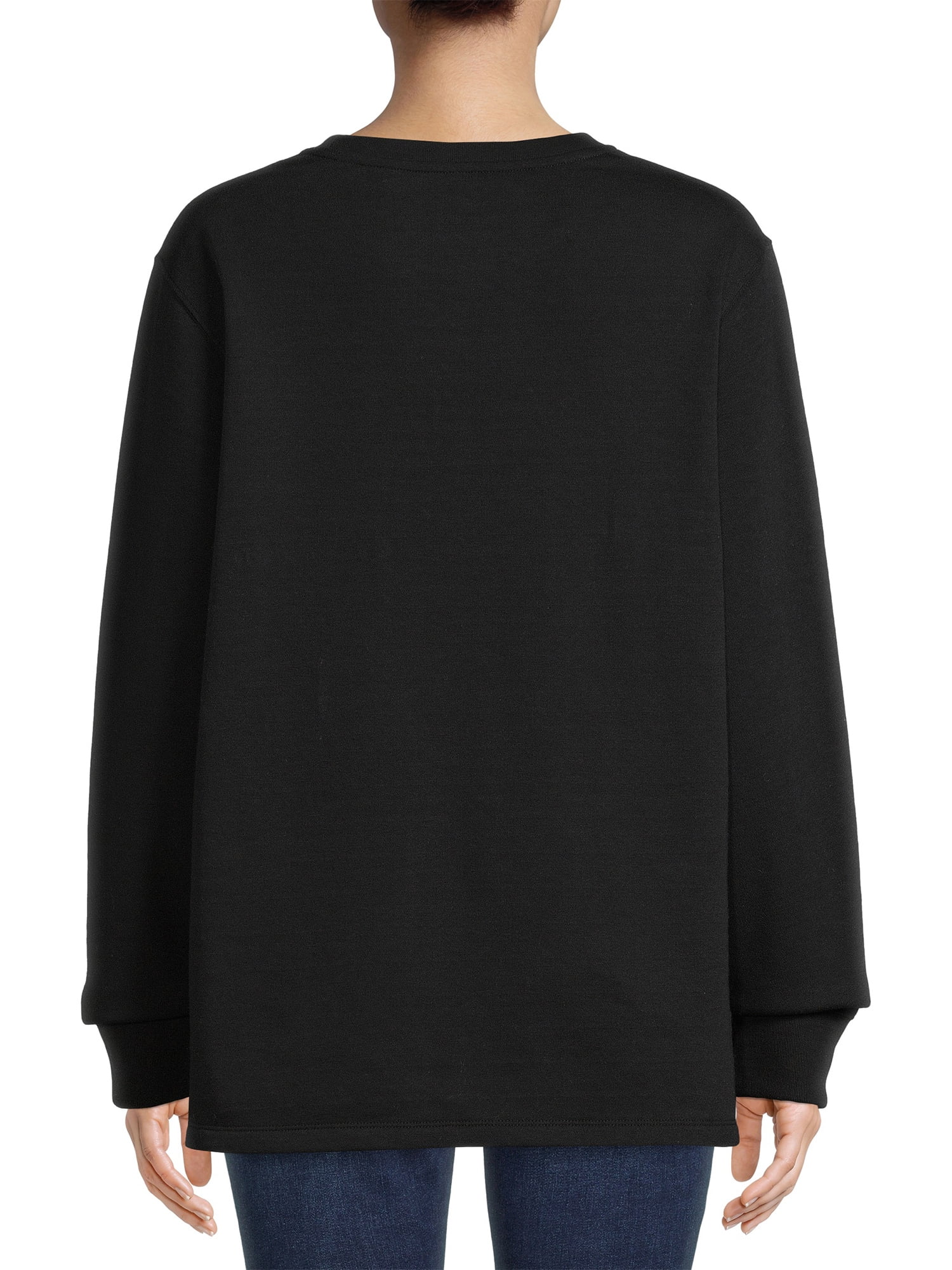 Positivitees Women's Burnout Graphic Fleece Sweatshirt 