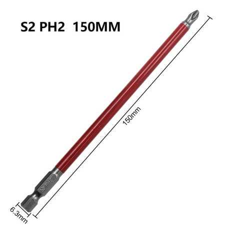 

RANMEI Hex Shank Magnetic Anti Slip Long Reach Electric Screwdriver 25-150mm Bits PH2