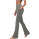 thumbnail image 1 of Amzcrzy Leggings Acampanados Mujer S-2XL - Yoga, Cintura Alta Sin Costura Delantera, Muy Elásticos Cómodos, Color Liso, Bolsillos Gris, 1 of 6