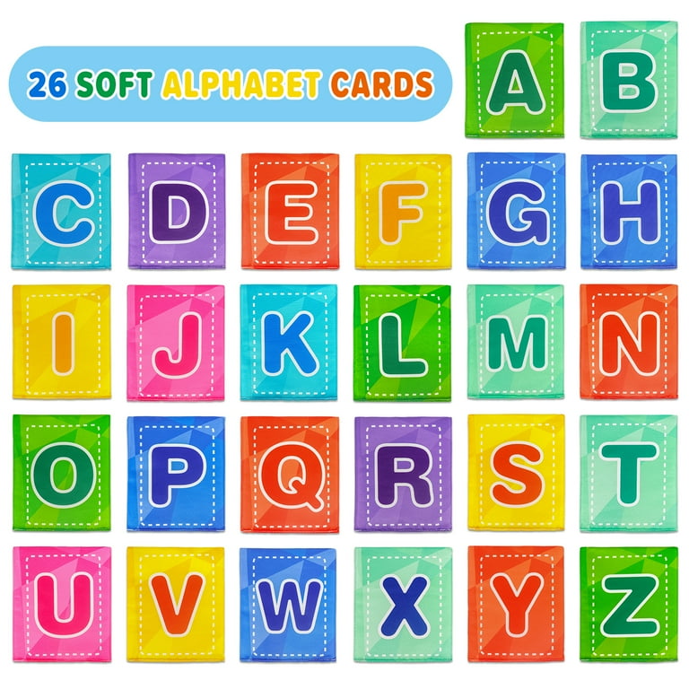 26pcs Washable Soft Alphabet Flash Cards for Kids with