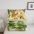 thumbnail image 5 of Manfei Cute Bear Twin Comforter Sets,Camping Animal Print Bedding Set,Green,Light Gray Reversible,2pcs,1 Comforter and 1 Pillowcase, 5 of 7