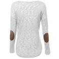thumbnail image 2 of FashionOutfit Women's Cute Elbow Patched Hacci Sweater Knit Top, 2 of 3