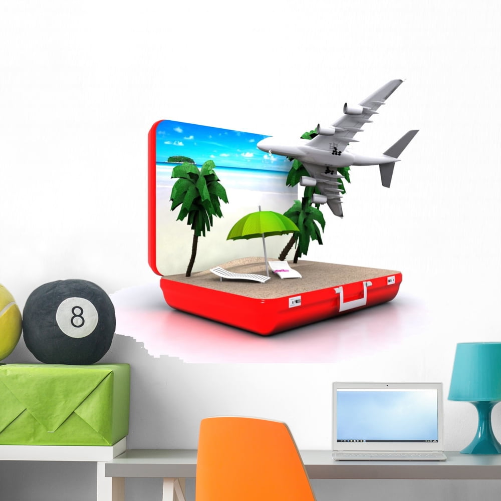 Traveling Wall Mural Decal by Wallmonkeys Vinyl Peel and Stick Graphic