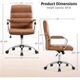 thumbnail image 2 of YEXJ Mid-Back Office Chair with Arms Swivel PU Leather Height Adjustable Office Executive Chair, Retro Brown, 2 of 10