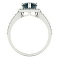 thumbnail image 4 of 2.36 ct Pear Cut Natural London Blue Topaz with Simulated Diamond Halo Accents 18K White Gold Womens Engagement Ring, 4 of 5