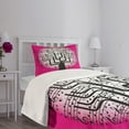 thumbnail image 5 of Ambesonne Music Quilted Bedspread Set 2 Pcs, Tree, Twin Size, Hot Pink Black White, 5 of 6
