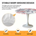 thumbnail image 2 of Elastic Fitted Round Tablecloth, Blue Red Coastal Waterproof Stretch Table Cover for 45"-54" Tables, Sea Turtle Nautical Coral Summer Beach Washable Outdoor Tablecloths for Patio, Picnic, Camping, 2 of 9