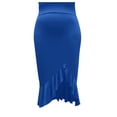 thumbnail image 4 of Daqian Womens Plus Size Dresses Women Fashion Solid Dress Plain Cold Shoulder Ruffle Loose Hem Slit Dress Womens Dresses Blue M(M), 4 of 8