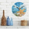 thumbnail image 3 of Dreamtimes Home Decor Colorful Shell Starfish Sand Beach Round Acrylic 10 Inch Wall Clock Non Ticking Silent Clock Art for Living Room Kitchen Bedroom, 3 of 7