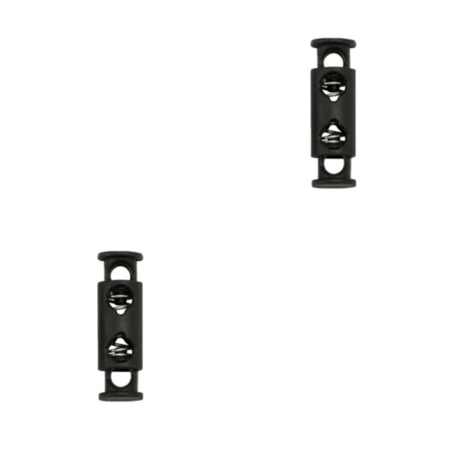 Qarigey Tope de plástico de 100 piezas para ropa, cordones de zapatos, topes de bloqueo, bolsa de Paracord con palanca de frijol de doble negro 12 2.5*0.8 2Conjunto