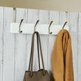 thumbnail image 4 of Melannco 18X6 Inch Over The Door MDF Coat Rack With 4 Silver Metal  Hooks White, 4 of 16