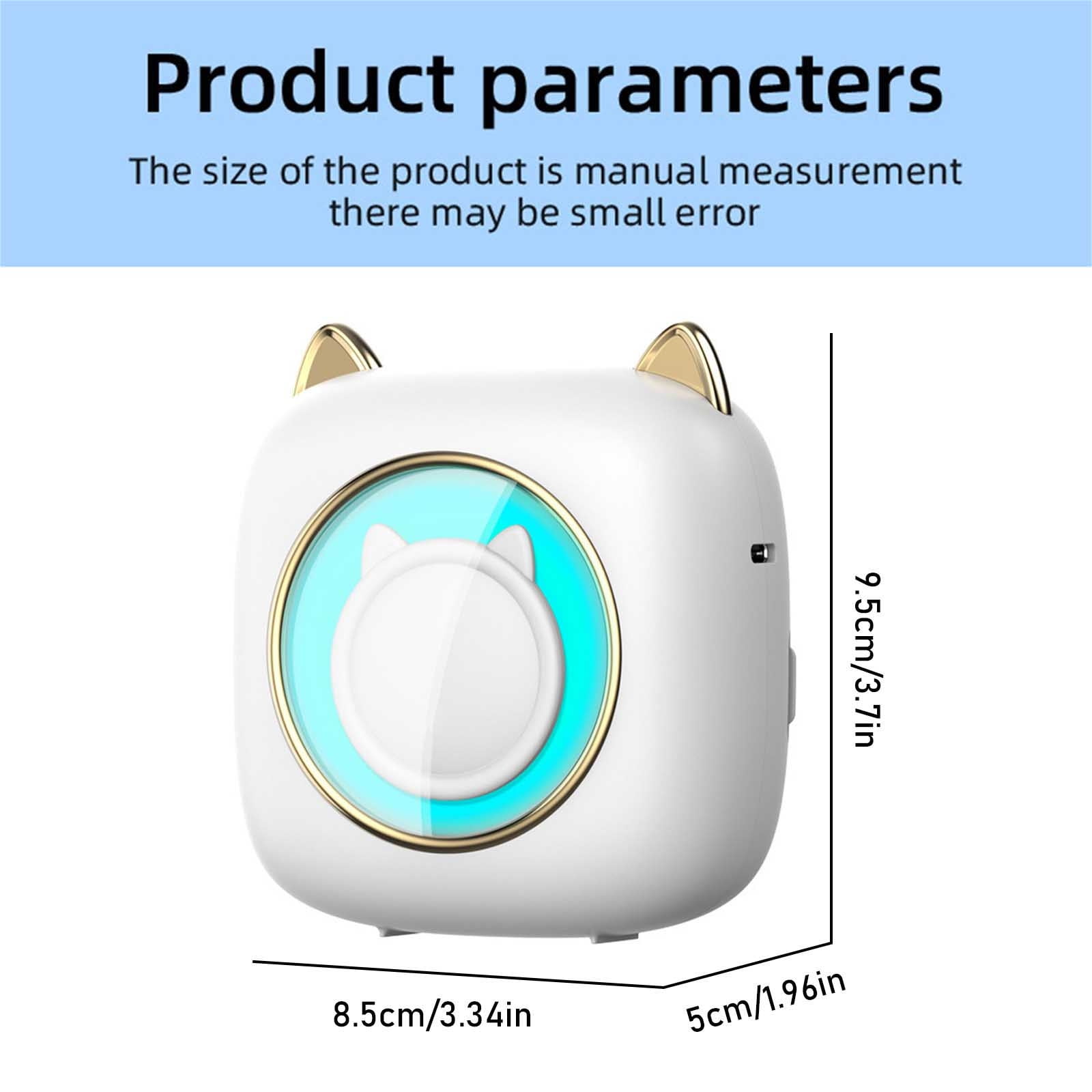 YUNAFFT Mini Printers,Wireless Bluetooth Pocket Thermal Printers,Sticker Printe-r,Portable Notes Picture Printers Study Home Office Receipt Paper Printers IOS&Android,thermal printe-r no ink printing