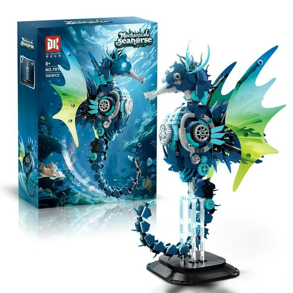 Remocguys Mechanical Seahorse Building Sets, Compatible with Lego Animal Oceanic Creature Desk Decoration for Adults Boys 1003PCS