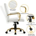 thumbnail image 6 of CZMJY Mid-Back Office Chair PU Leather Desk Chair Adjustable Executive Task Chair w/Lumber Support Gold Leg White Seat, 6 of 9