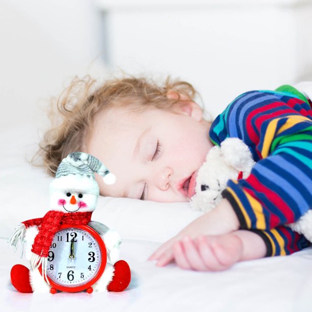 Reloj de Navidad Ganfancp Decoración de Cabecera Pequeño Reloj Despertador